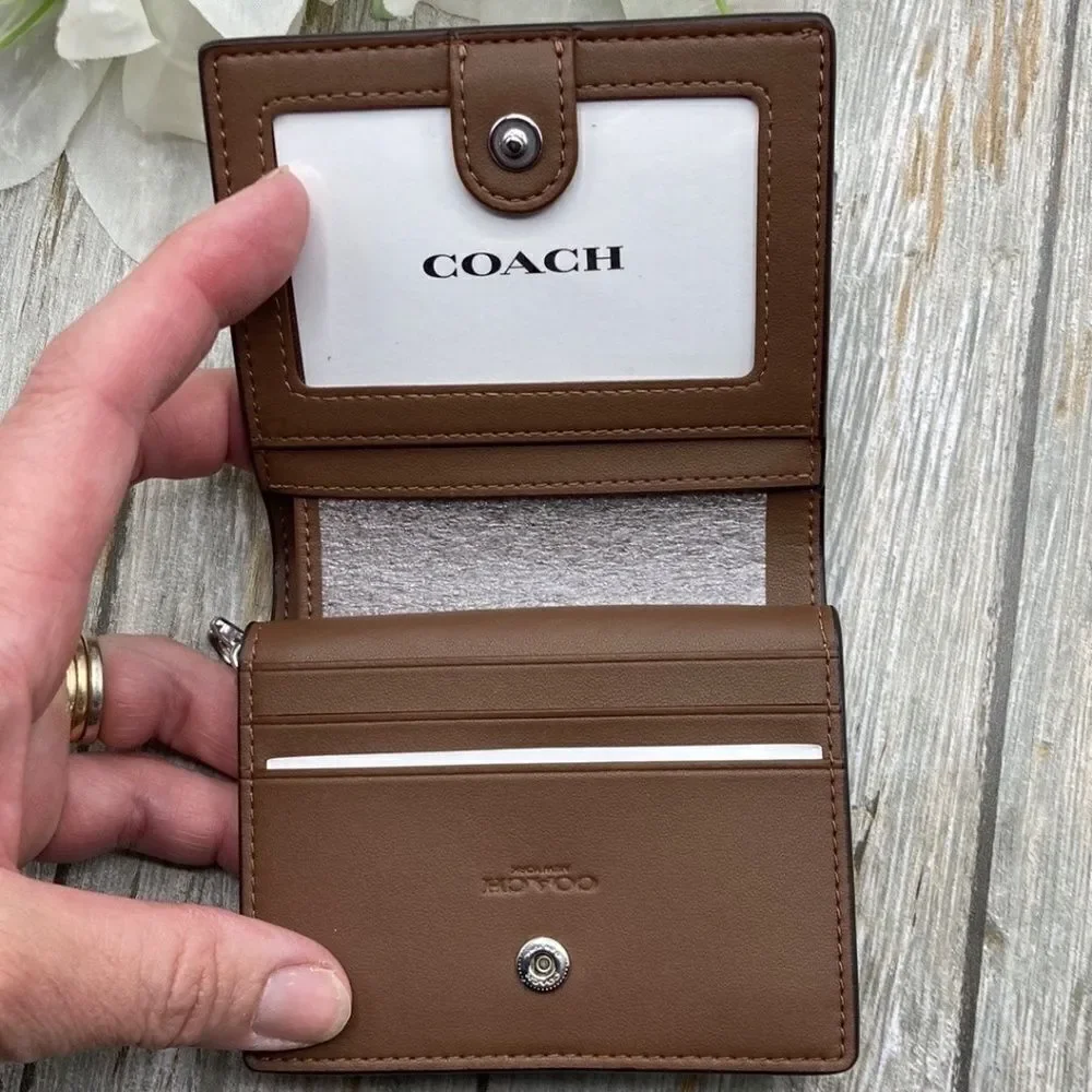 COACH Snap Wallet In Signature Canvas With Banana Print Bag Purse - Picture 6 of 6